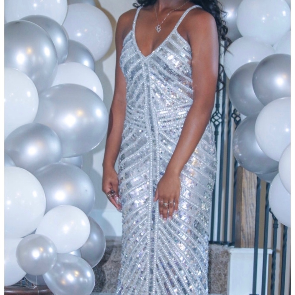 Silver Sequin Gown